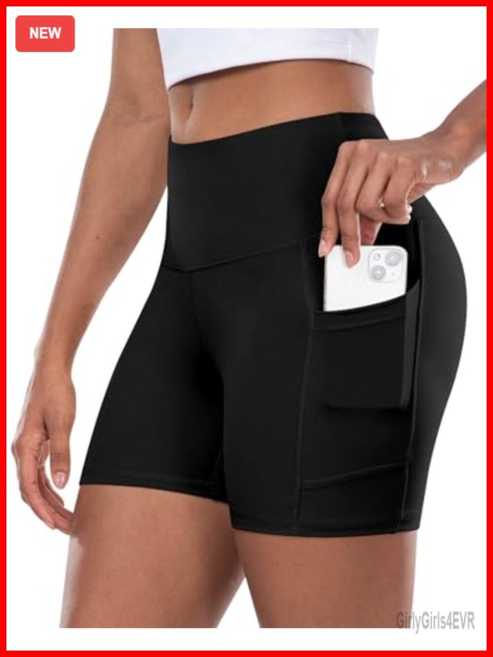 Women's High Waisted Biker Yoga Shorts with Pockets 5 Inch Tummy Control Gym